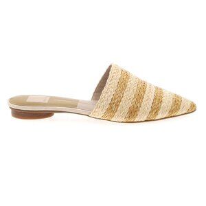 Dolce Vita Ezra Tan and Cream Stripe Straw Mule Flat Women 7